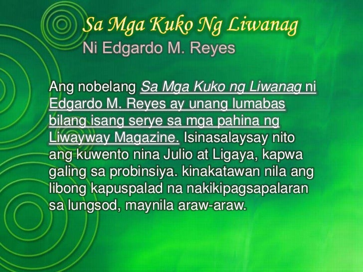 nobelang masining halimbawa halimbawa ng nobelang romansa